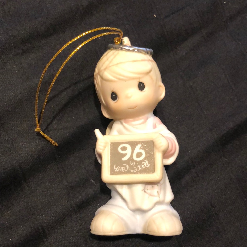 Precious Moments Peace on Earth Anyway 1996 dated angel boy